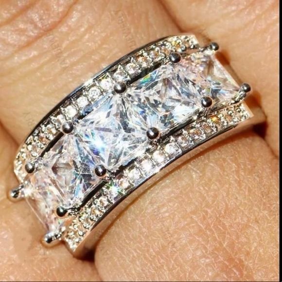 Jewelry - NEW 8.7 CT 925 Sterling Silver Engagement Ring